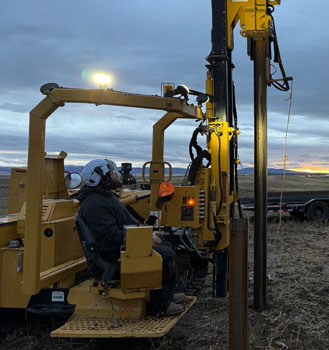  Vermeer PD10 Pile Driver to install test piles